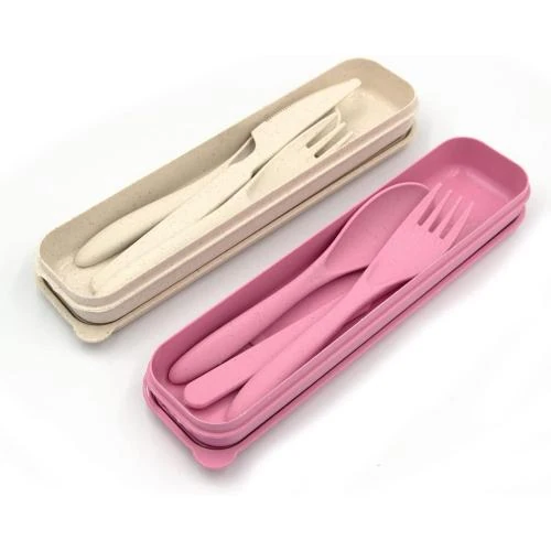 Couverts de voyage Tallkeey, plastique réutilisables, pique-nique - Vue principale