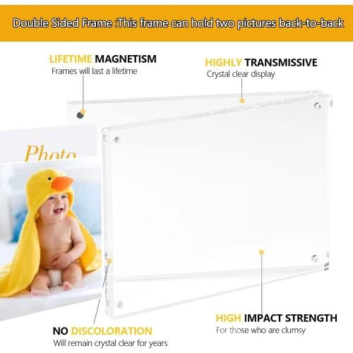 Zoom sur Cadre Photo Acrylique Transparent, Bureau, Nettoyage Inclus