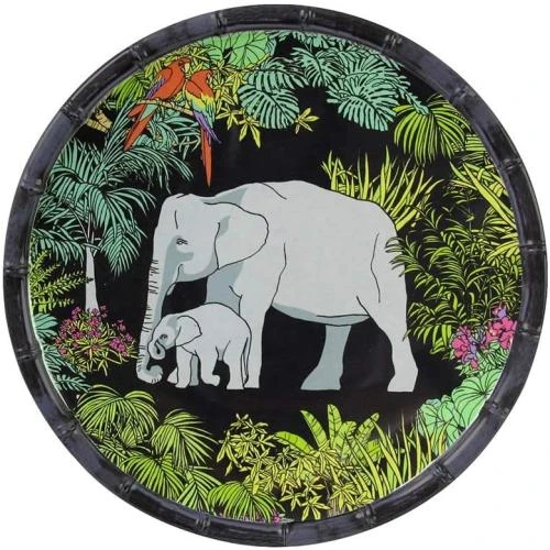Assiette Dessert Melamine Jungle, Noir Vert, Quasi Incassable - Vue principale