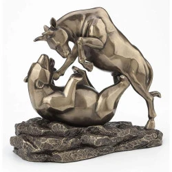 Statue de Table Wall Street, Résine Finition Bronze, Veronese