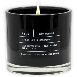 Bougie parfumée luxe Jasmin, Oud, Bois de Santal - Lulu Candles