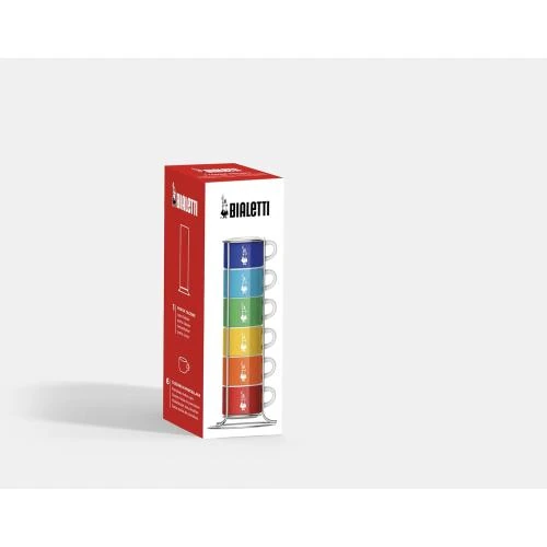 Détail de Bialetti Tasses empilables, multicolore, porcelaine