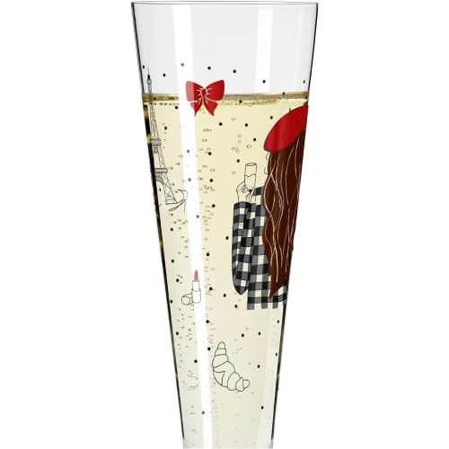 Zoom sur Flûte à Champagne Ritzenhoff, Design Coloré, Édition Paris