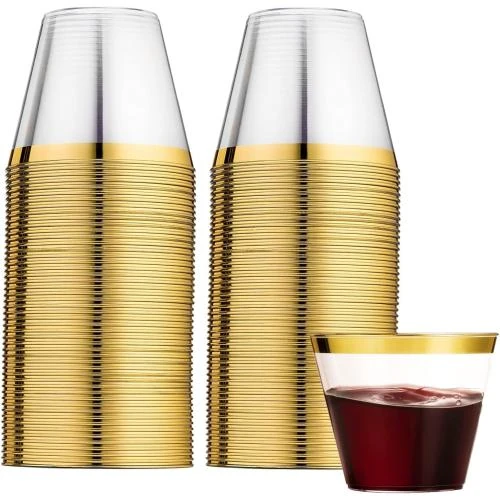 Gobelets Plastique Élegants Dorés, 60 Pièces, 270ml - Vue principale