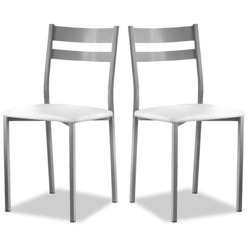 Chaise de Cuisine Astimesa, Metal Simili Cuir Blanc - Vue principale
