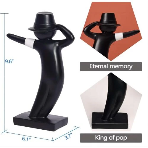 Détail de Sculptures Michael Jackson, Statues Modernes, Décoration Maison Noir