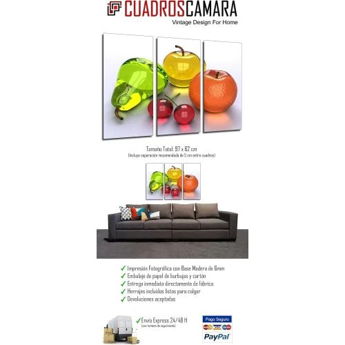 Détail de Tableau Moderne Photographique Fruits, Impression Bois, 0