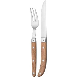 WMF Ménagère Steak 2 pièces, Lame Acier Forgé, Bois