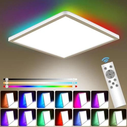 Plafonnier LED Dimmable Fwiull, 24W, 3200 lm, IP54 - Vue principale