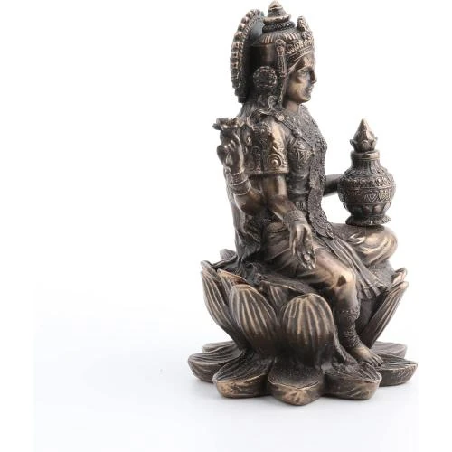 Zoom sur Sculpture lotus assise Veronese Design, 8,4 cm
