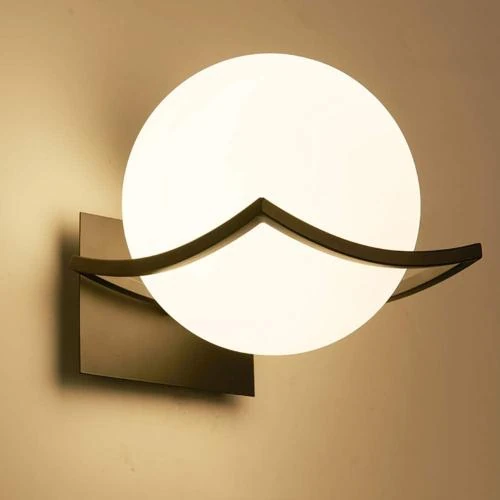 Applique Murale Intérieure Boule Verre Noir, Lampe Chevet - Vue principale