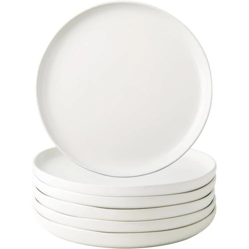 AmorArc Assiettes Salade Céramique Ondulées, Blanches - Vue principale