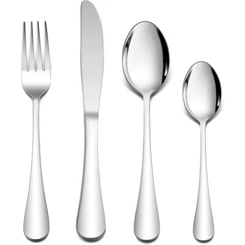 Ensemble couverts 16 pièces acier inoxydable effet miroir - Vue principale