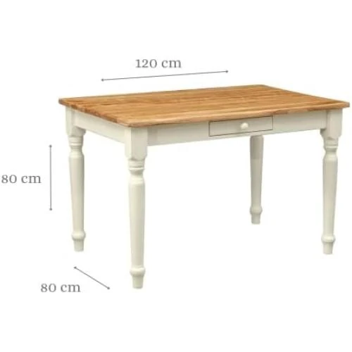 Zoom sur Bureau Vintage Bois, Table Cuisine, Table à Manger, Meuble Bois Tiroir