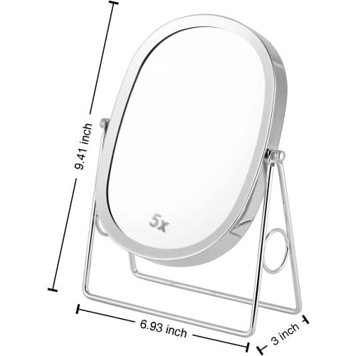 Détail de Miroir maquillage JOYOEIKON double face pivotant 360, bronze