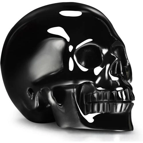 Skullis Crâne de Cristal Noir Obsidienne, Sculpture Art - Vue principale