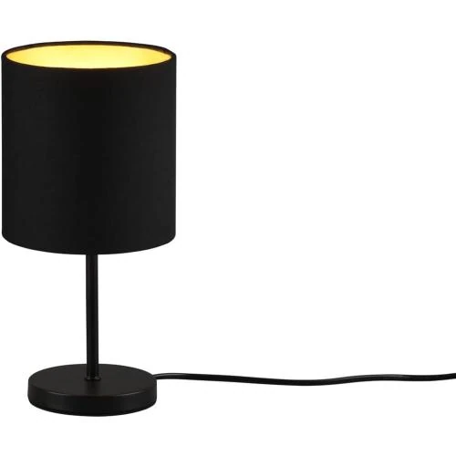 Lampe de table Jerry, métal noir or, interrupteur cordon - Vue principale