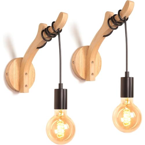 Présentation de Présentation Applique Murale Industrielle Vintage Noir, Design Retro