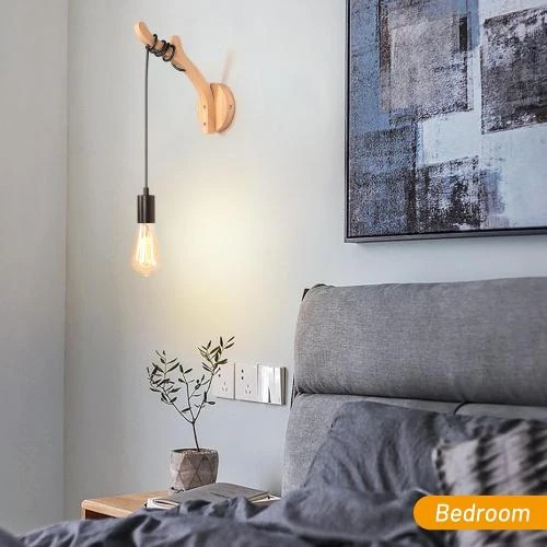 Zoom sur Applique Murale Industrielle Vintage Noir, Design Retro