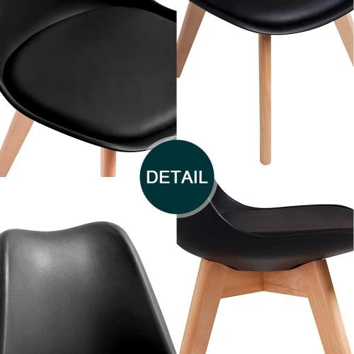 Zoom sur Chaises Salle à Manger Scandinave DEWINNER, Lot 6, Noir