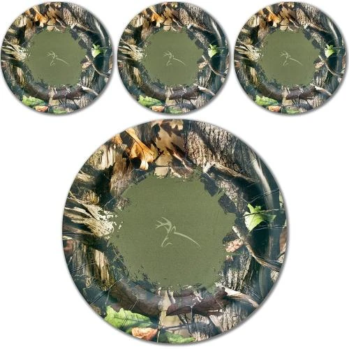 Assiettes dessert rondes Next Camo, 24 pièces, logo Buck - Vue principale