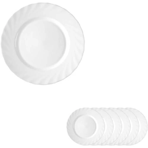 Détail de Esmeyer Trianon, Lot 6 Assiettes Dessert Verre Blanc