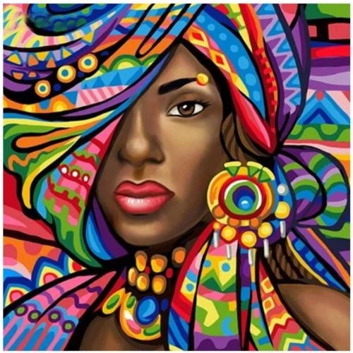 Millenniums Peinture Diamant 5D Femme Africaine Abstraite - Vue principale