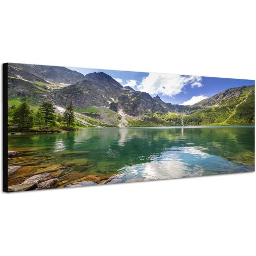 Présentation de Présentation Toile panoramique Pologne, montagnes, lac, nuages, art PAUL SINUS