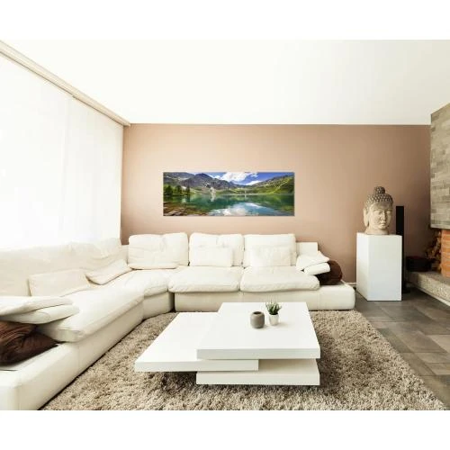 Zoom sur Toile panoramique Pologne, montagnes, lac, nuages, art PAUL SINUS