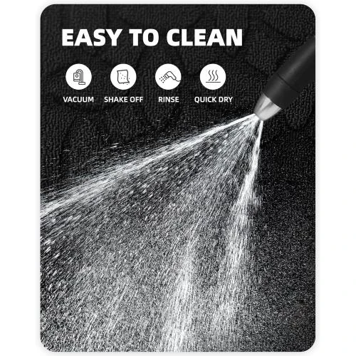 Zoom sur Tapis de Cuisine Noir Antidérapant Lavable 45 x 200 cm