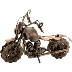 Sculpture Décorative Moto Métal Cuivre, Design Élégant