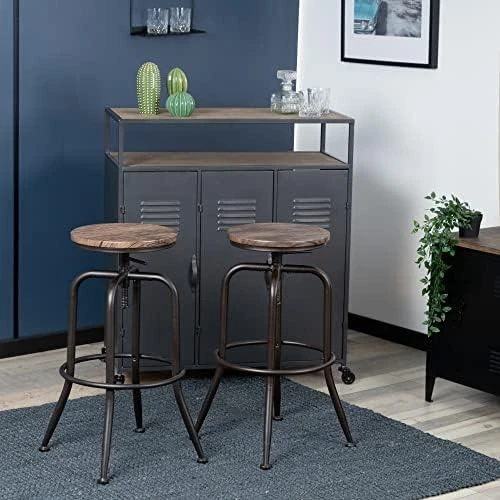 Détail de Tabourets de Bar Industriel MEUBLE COSY – Confort et Style