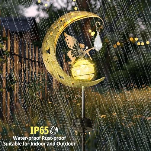 Zoom sur Lampe Solaire Extérieure Jardin, Décoration Métal Imperméable