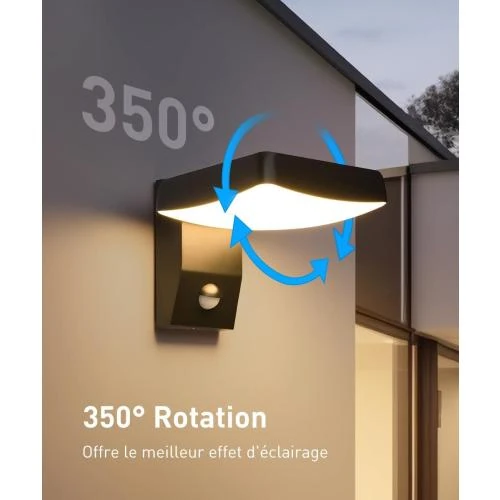 Zoom sur Bojim Applique Murale Extérieur, Détecteur Mouvement, LED 18W