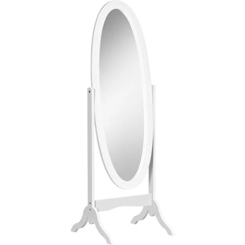 Miroir Pied Ovale Shabby Chic HOMCOM, Inclinaison Réglable - Vue principale