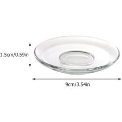 Assiettes à café rondes, transparentes, verre, lot de 4 en situation