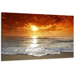 Visario 5038 Tableau Lin Motif Plage, Décoration Moderne