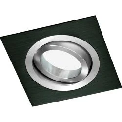 Spot encastrable carré noir, douille GU10, angle 30°
