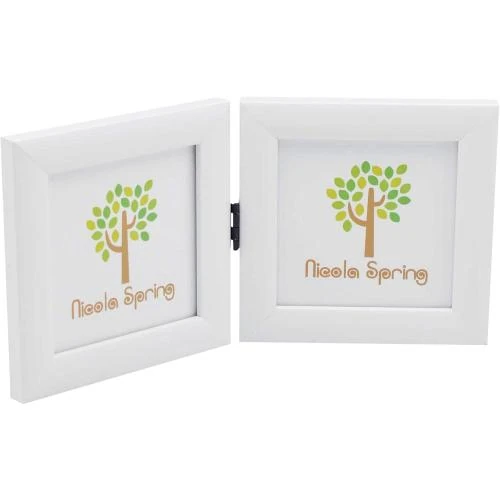 Cadre Photo Pliable Nicola Spring, 2 Photos, Blanc - Vue principale