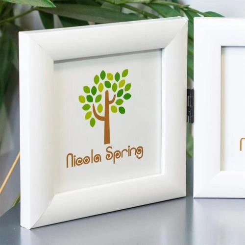 Zoom sur Cadre Photo Pliable Nicola Spring, 2 Photos, Blanc