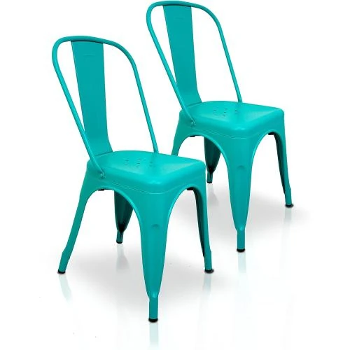 Chaises Tolix, Lot de 2, Bleu Turquoise, La Silla Espanola - Vue principale