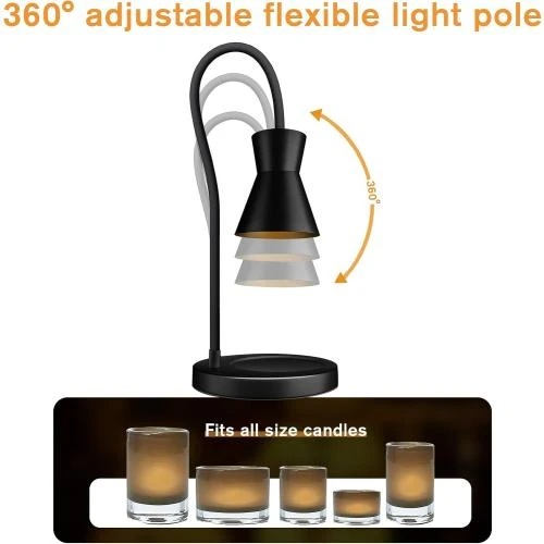 Détail de Chauffe-bougie noir, tuyau réglable, compatible toutes bougies