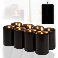 Bougies piliers Smart Planet, lot 8, couronne Avent, noir
