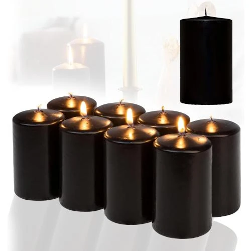 Bougies piliers Smart Planet, lot 8, couronne Avent, noir - Vue principale