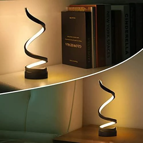Détail de Lampe de Table Dimmable ELINKUME, Spirale LED, Noir