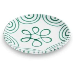 Assiette Dessert Flammes Vert, Gmundner Keramik Artisanale