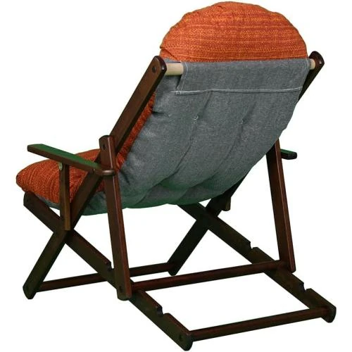 Zoom sur Fauteuil Relax Bois Harmony, Coussin Rembourré Orange, Liberoshopping.eu