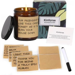 Bougie Kinforse vœux DIY, cadeau amitié femme, orange douce