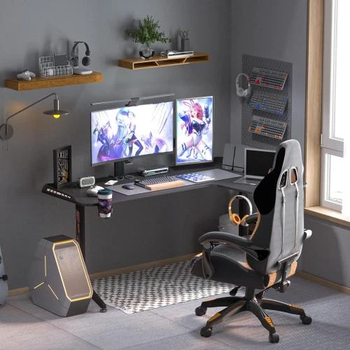 Zoom sur Bureau Gaming Ergonomique FATIVO LED RGB, Angle L