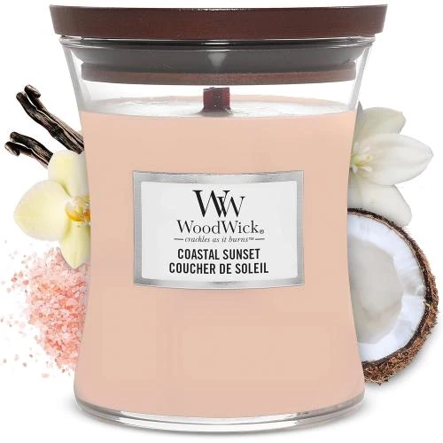 Bougie WoodWick Cire Rose, Parfum Coucher de Soleil - Vue principale
